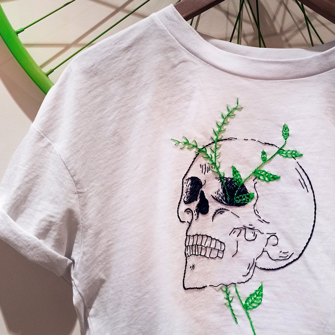 Skull and plants